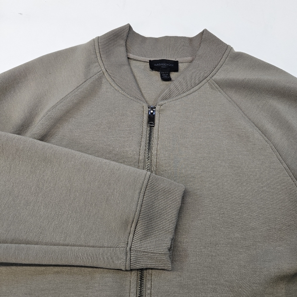 Magaschoni Zip-Up Knit Bomber Jacket Size XXLARGE Green Retail $138 NWT